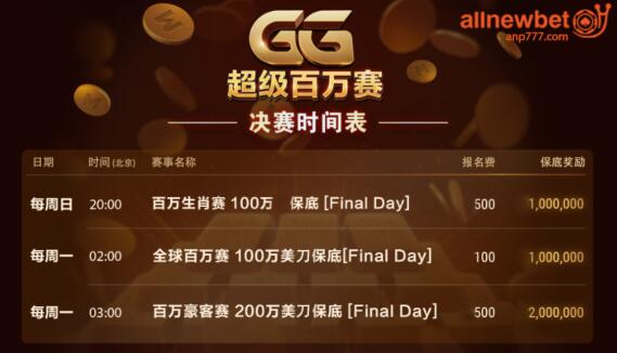 蜗牛扑克GGPOKER授权 百万富豪赛事WSOP金手链线上巡回赛事_GG德州扑克高额赛事